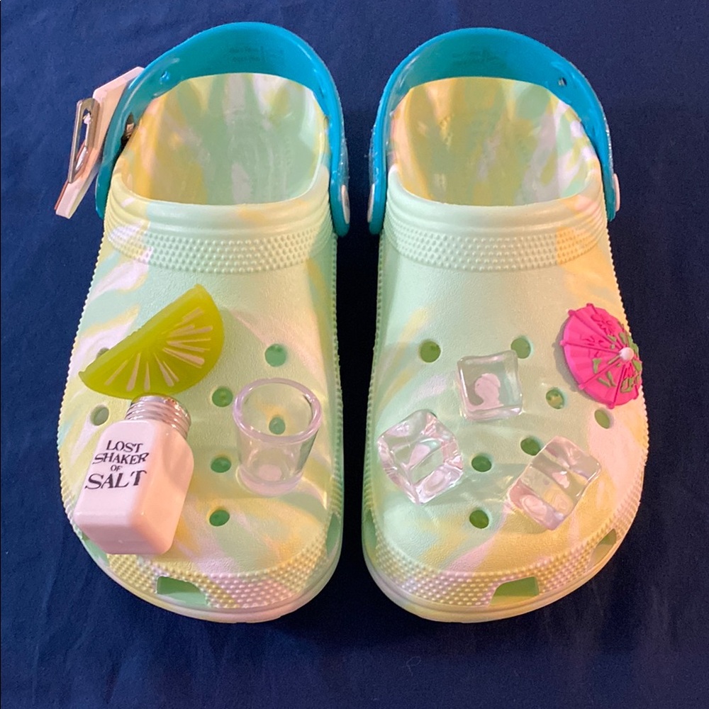 CROCS Margaritaville Lime Green and Blue Shoes